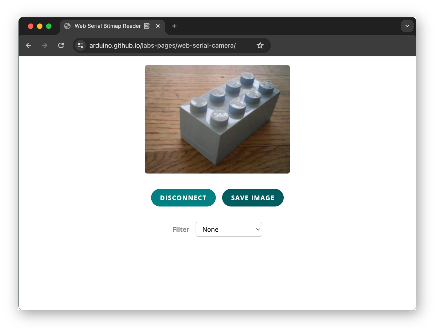 Изображение с камеры Nicla Vision в Web Serial Camera