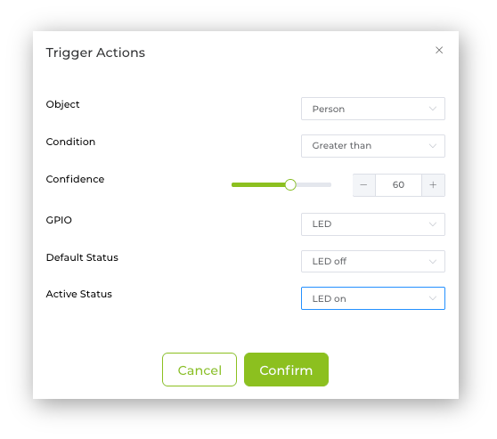 Настройка действия Output GPIO в SenseCraft AI