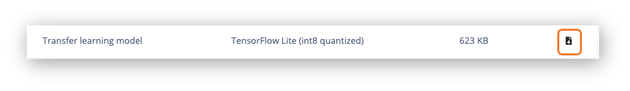Скачивание модели TensorFlow Lite int8 на Dashboard