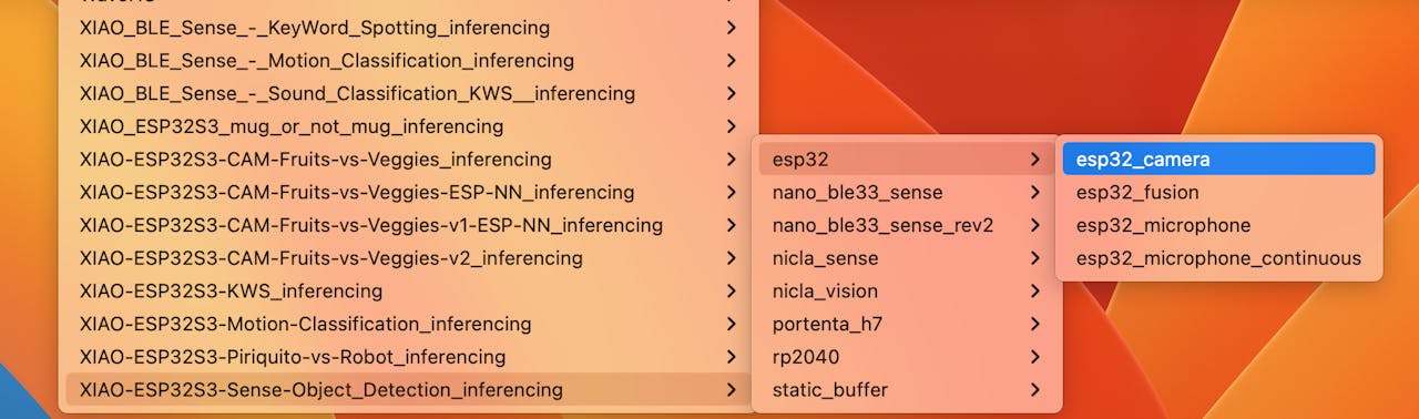 Скетч esp32_camera в примерах проекта