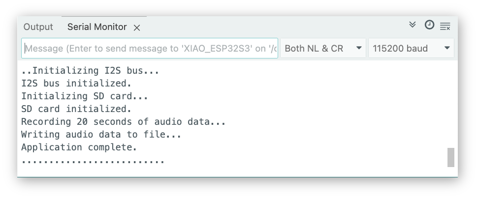 Вывод Serial Monitor во время записи звука