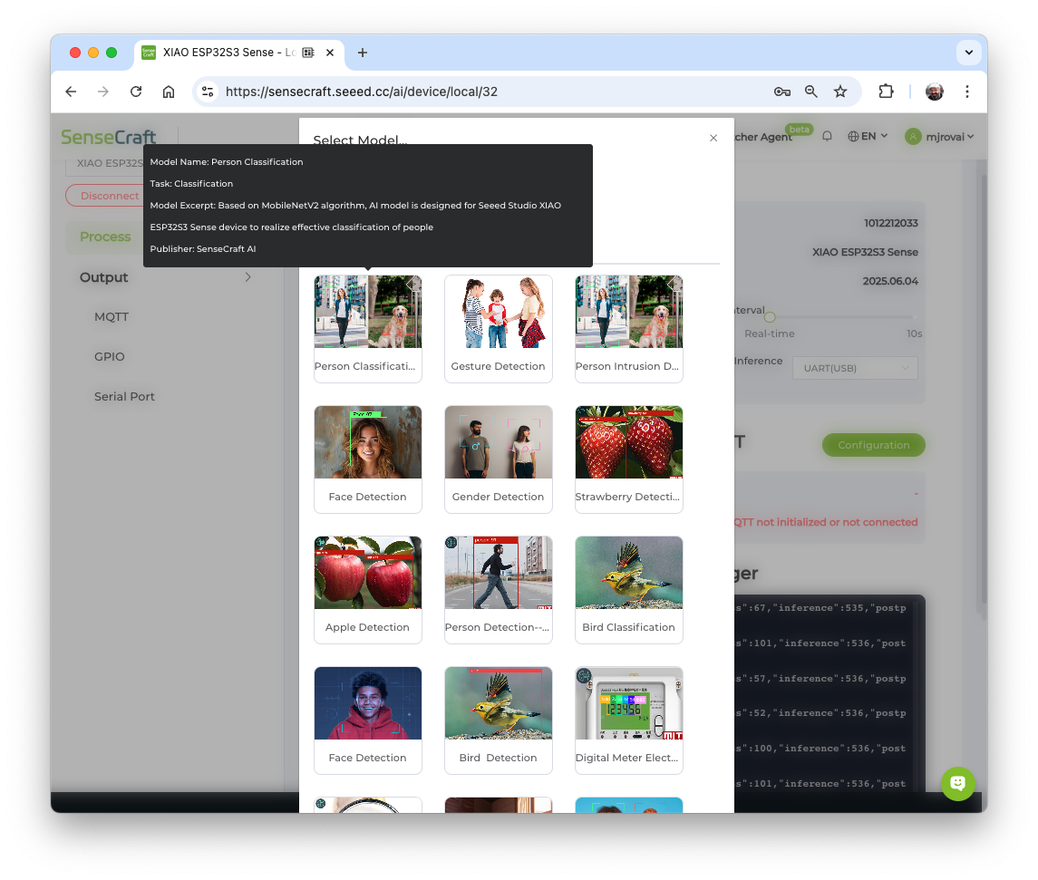 Информация о модели ИИ в SenseCraft AI