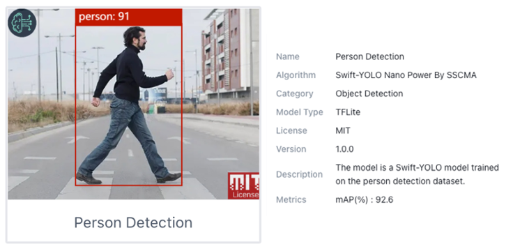 Выбор модели Person Detection в SenseCraft
