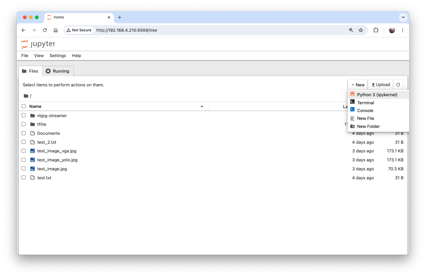 Создание нового блокнота Python 3 в Jupyter