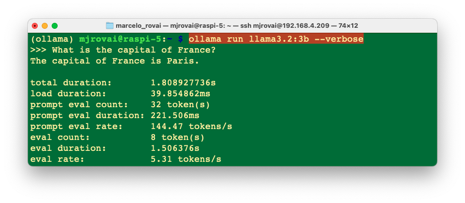 Статистика производительности Llama 3.2 3B