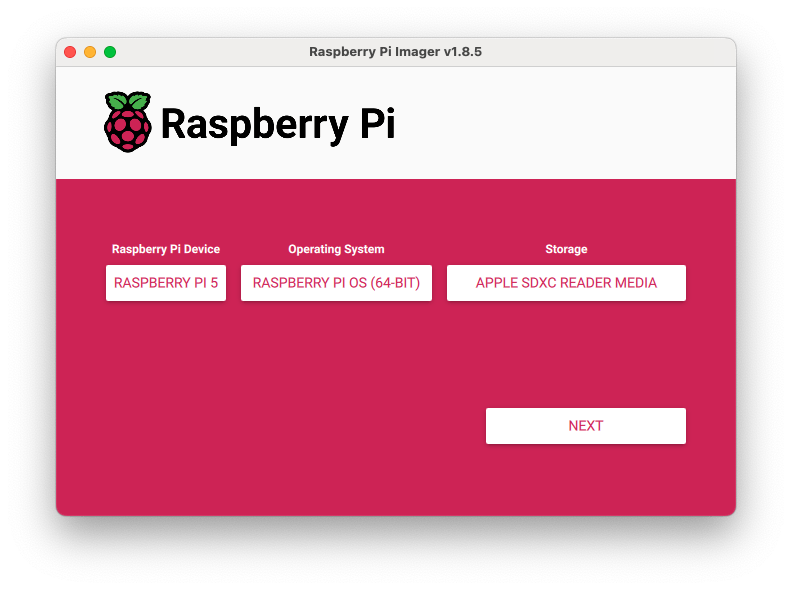 Выбор образа Raspberry Pi OS (64-bit) в Imager для Raspi-5