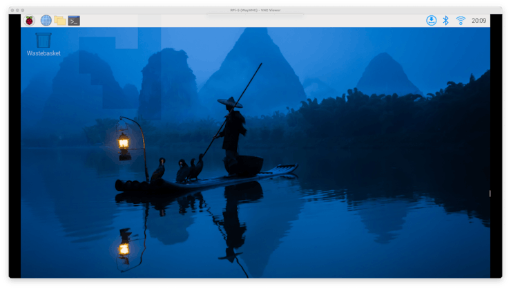 Рабочий стол Raspberry Pi 5 в VNC Viewer