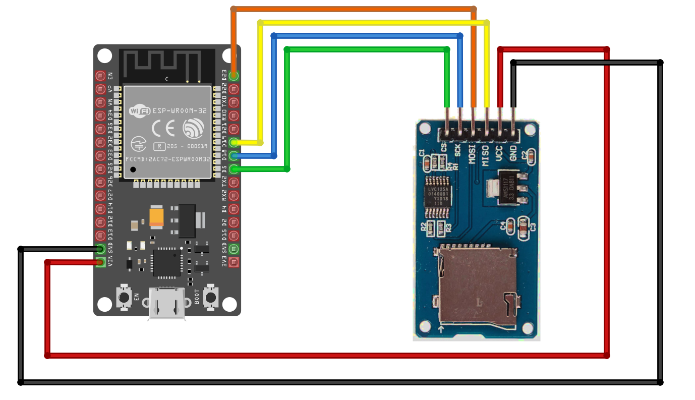 подключение модуля SD-карты к ESP32 DevKit